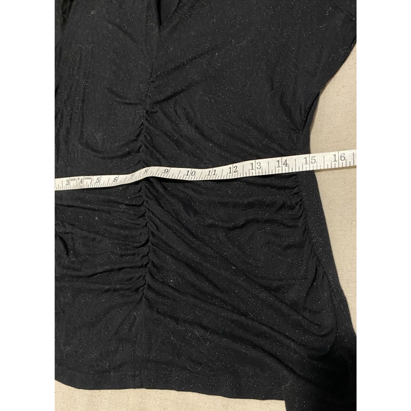 Rafaella Knit Blouse Womens Size Medium Black w Sparkles Pullover Stretch Top - Picture 11 of 13